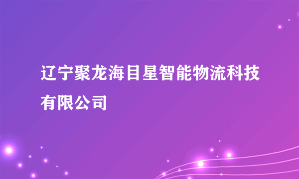 辽宁聚龙海目星智能物流科技有限公司