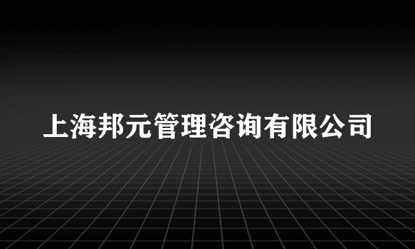 上海邦元管理咨询有限公司