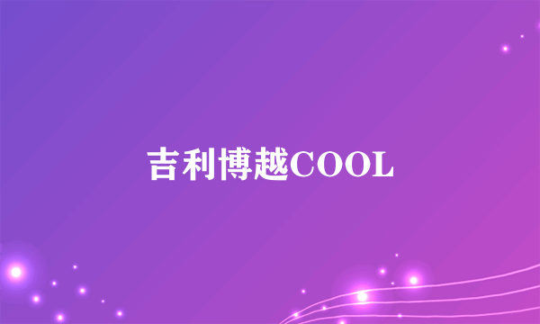 吉利博越COOL