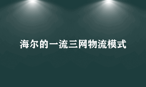 海尔的一流三网物流模式