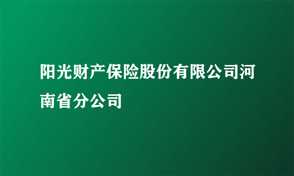 阳光财产保险股份有限公司河南省分公司