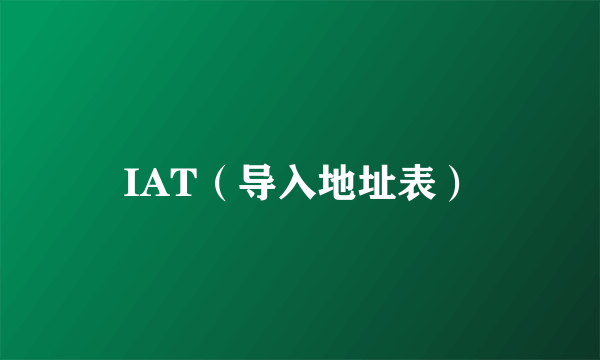 IAT（导入地址表）