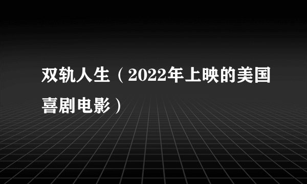 双轨人生（2022年上映的美国喜剧电影）