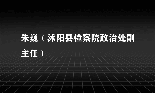 朱巍（沭阳县检察院政治处副主任）