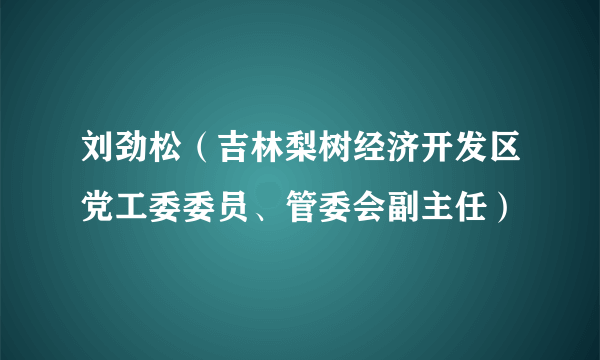 刘劲松（吉林梨树经济开发区党工委委员、管委会副主任）