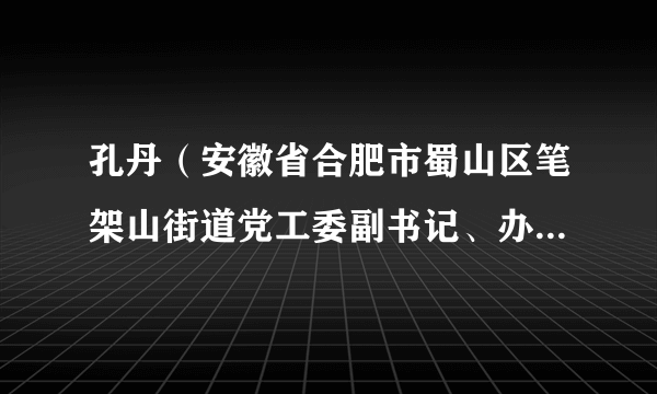 孔丹（安徽省合肥市蜀山区笔架山街道党工委副书记、办事处主任）