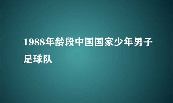 1988年龄段中国国家少年男子足球队