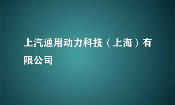 上汽通用动力科技（上海）有限公司