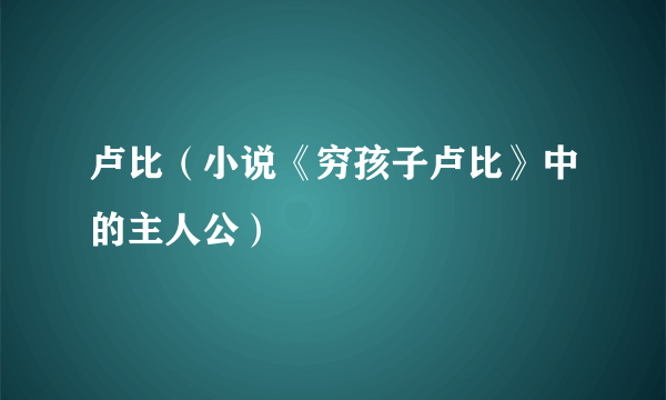 卢比（小说《穷孩子卢比》中的主人公）