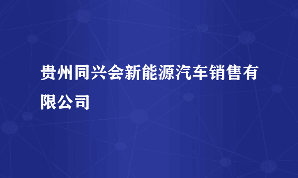 贵州同兴会新能源汽车销售有限公司