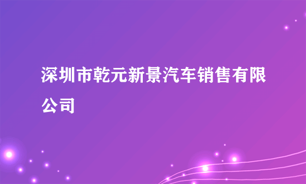 深圳市乾元新景汽车销售有限公司