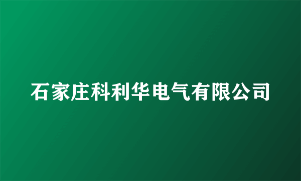 石家庄科利华电气有限公司