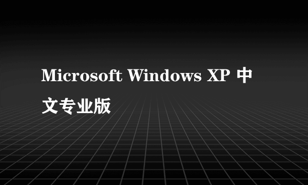 Microsoft Windows XP 中文专业版