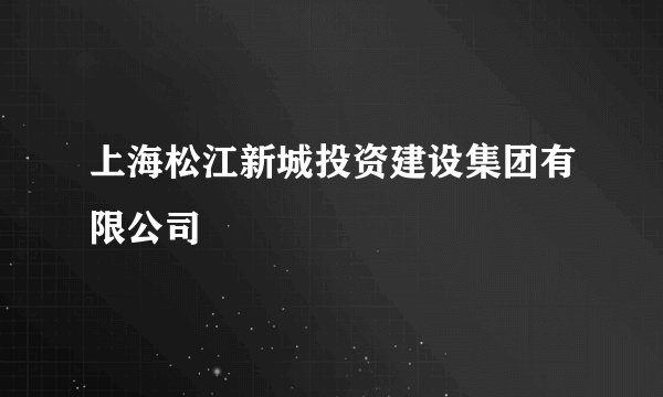 上海松江新城投资建设集团有限公司