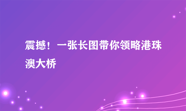 震撼！一张长图带你领略港珠澳大桥