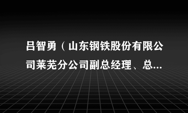 吕智勇（山东钢铁股份有限公司莱芜分公司副总经理、总法律顾问，莱芜钢铁集团银山型钢有限公司副总经理）