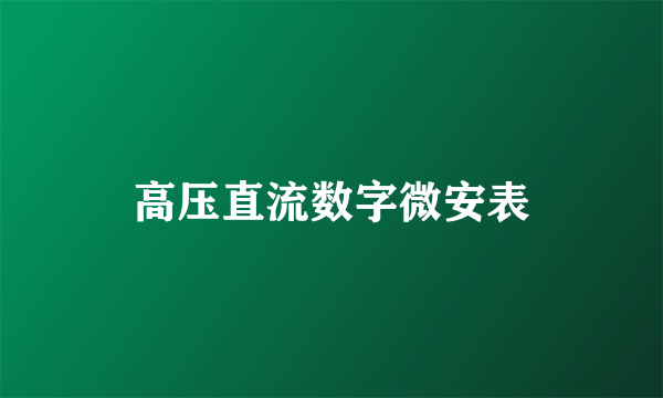 高压直流数字微安表