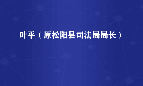 叶平（原松阳县司法局局长）