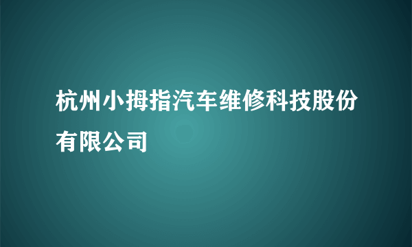 杭州小拇指汽车维修科技股份有限公司