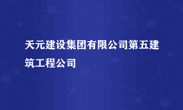 天元建设集团有限公司第五建筑工程公司