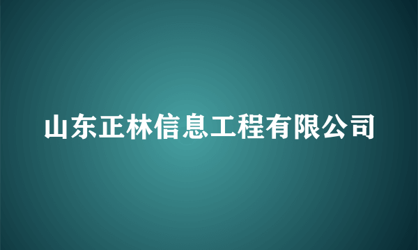 山东正林信息工程有限公司