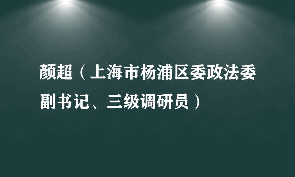 颜超（上海市杨浦区委政法委副书记、三级调研员）