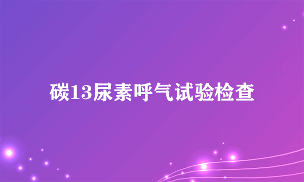 碳13尿素呼气试验检查