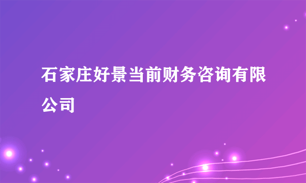 石家庄好景当前财务咨询有限公司