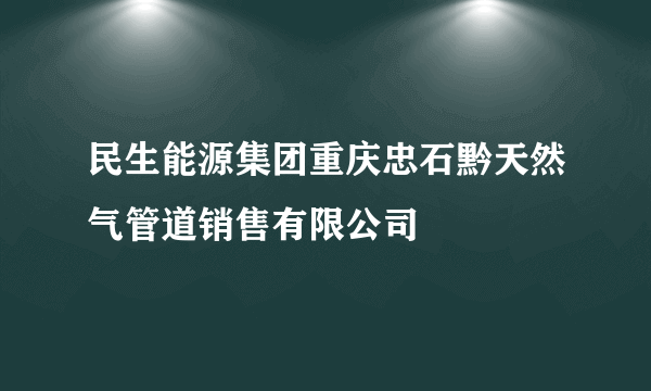 民生能源集团重庆忠石黔天然气管道销售有限公司