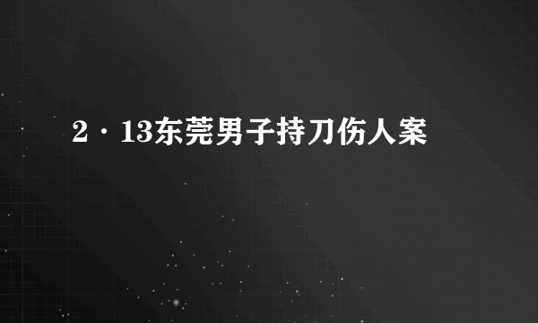 2·13东莞男子持刀伤人案