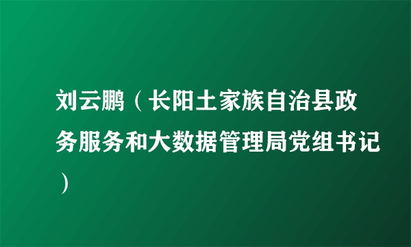 刘云鹏（长阳土家族自治县政务服务和大数据管理局党组书记）