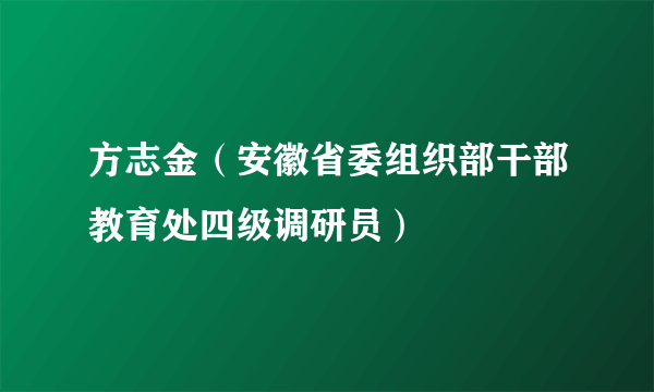 方志金（安徽省委组织部干部教育处四级调研员）