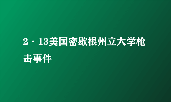 2·13美国密歇根州立大学枪击事件