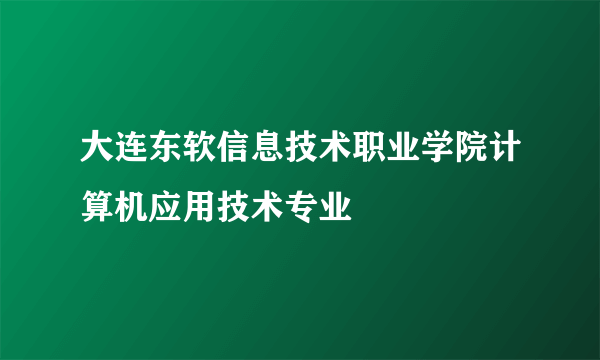 大连东软信息技术职业学院计算机应用技术专业