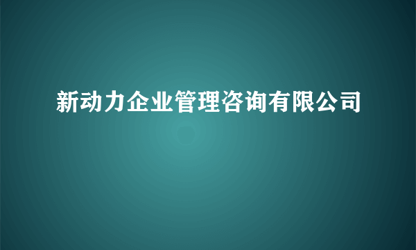 新动力企业管理咨询有限公司