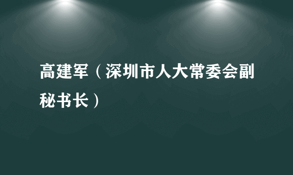 高建军（深圳市人大常委会副秘书长）