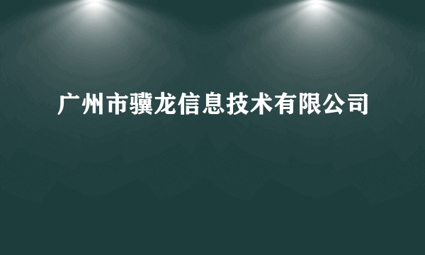 广州市骥龙信息技术有限公司