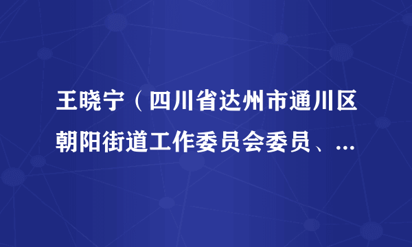 王晓宁（四川省达州市通川区朝阳街道工作委员会委员、人大工委主任）