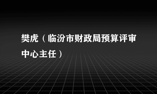 樊虎（临汾市财政局预算评审中心主任）