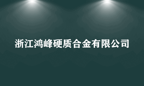 浙江鸿峰硬质合金有限公司