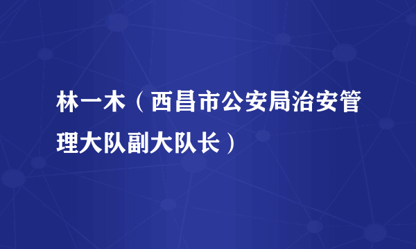 林一木（西昌市公安局治安管理大队副大队长）