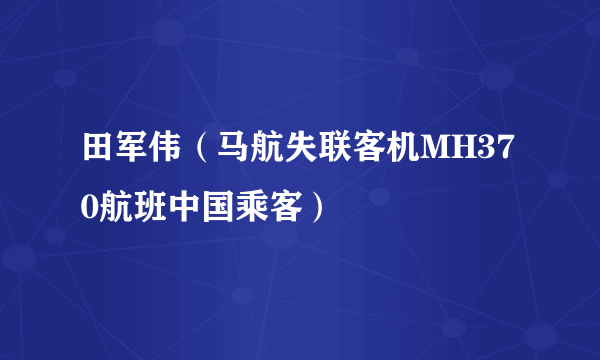 田军伟（马航失联客机MH370航班中国乘客）