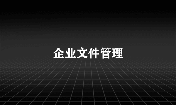 企业文件管理