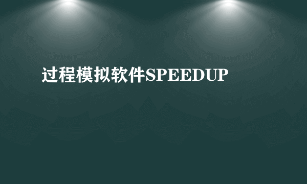 过程模拟软件SPEEDUP