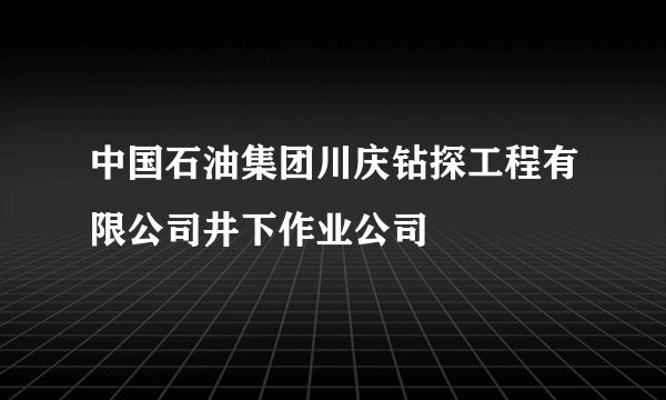 中国石油集团川庆钻探工程有限公司井下作业公司