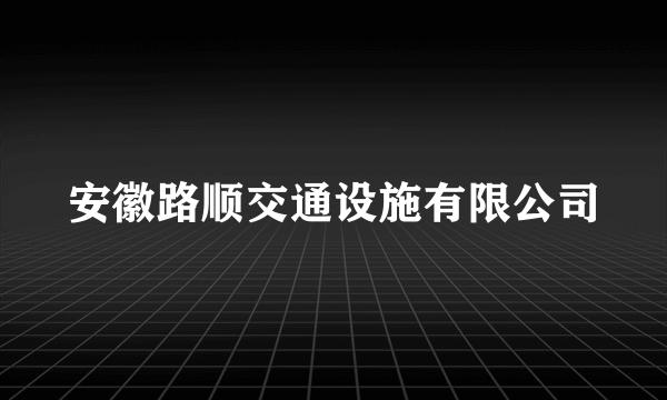 安徽路顺交通设施有限公司