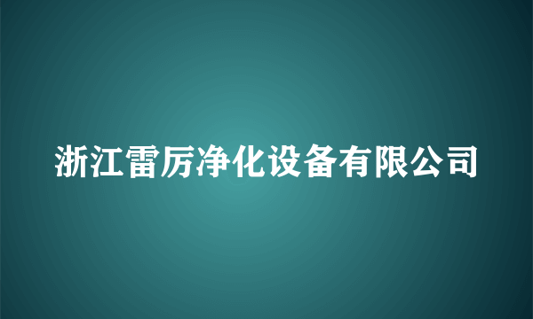 浙江雷厉净化设备有限公司