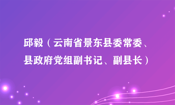 邱毅（云南省景东县委常委、县政府党组副书记、副县长）