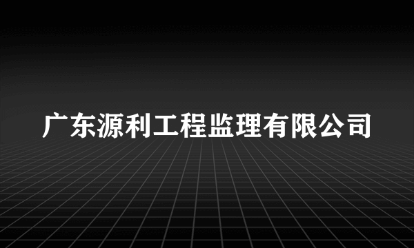 广东源利工程监理有限公司