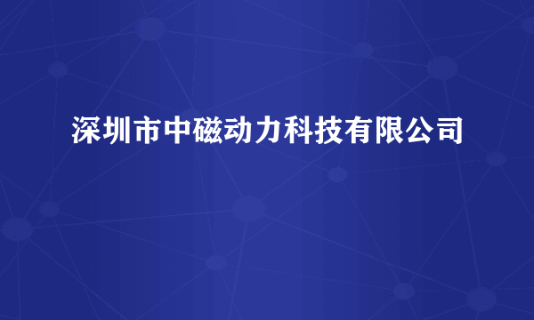 深圳市中磁动力科技有限公司